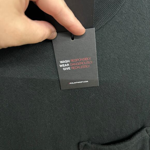 nPhilanthropy Black Mock Neck Sweatshirt Dress XS NWT Minimalist Athleisure Luxe - Picture 12 of 12